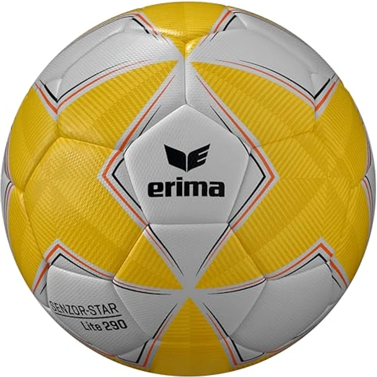 Erima Fußball SENZOR-STAR Lite 290, Kinderfußball mit 3D-Oberfläche und Latexblase, rot/gelb – Bild 1