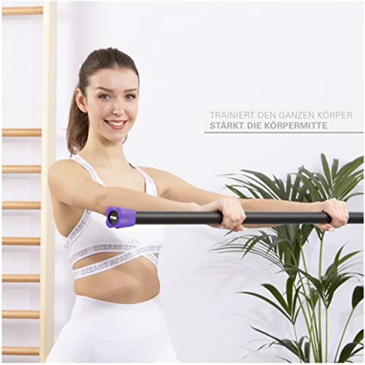 Sport-Tec Gewichtsstange 6 kg, lila, Hantelstange, Langhantel, Gewichtsstab – Bild 3