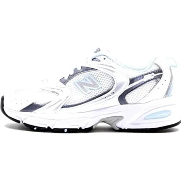 New Balance 530 Herren-Sneaker, Laufschuh mit ABZORB-Dämpfung, weiß/light chrome blue, Größe 42