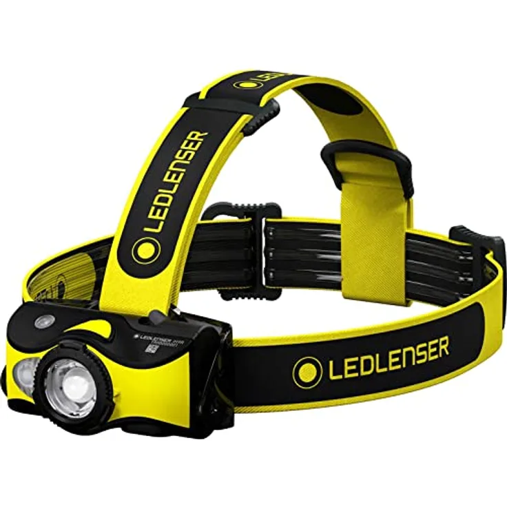 Ledlenser iH9R, wiederaufladbare Profi-Stirnlampe mit RGB-Licht, schwenkbarem Lampenkopf und waschbarem Stirnband
