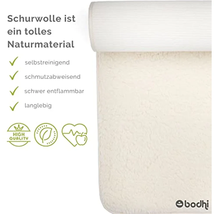 bodhi Yogamatte Schurwoll-Yogamatte SURYA Premium in Naturfarben, extra-dick und umsäumt - Preisvergleich – Bild 5