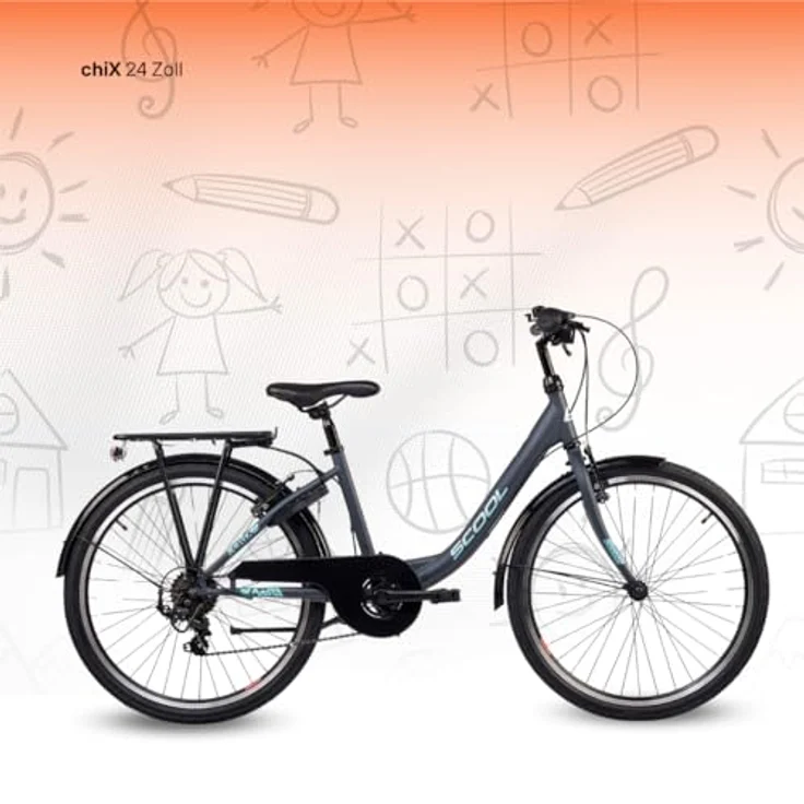 S’COOL Kinderfahrrad S'COOL chiX, 6 Gang Shimano Kettenschaltung, farbenfrohes Design – Bild 2