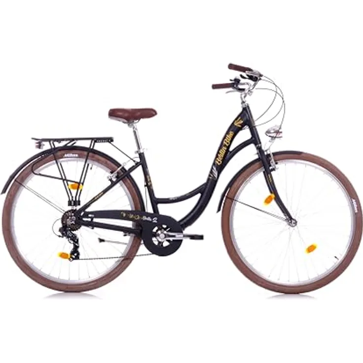 BERLIN BIKE City Bike Bella 2 – 28 Zoll Damen Dutch Bike mit Shimano 7-Gang-Schaltung, elegantes Vintage-Design, leichtes Aluminiumrahmen