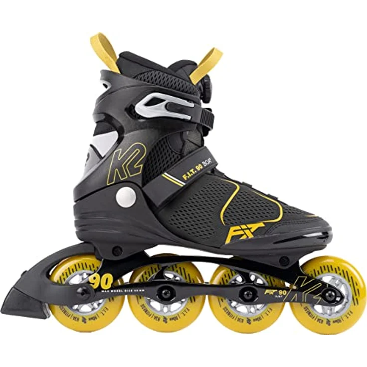 K2 Inline Skates, D.C. Aluminium-Schiene mit 90 mm Rollen, BOA-System, Größe 48 – Bild 1