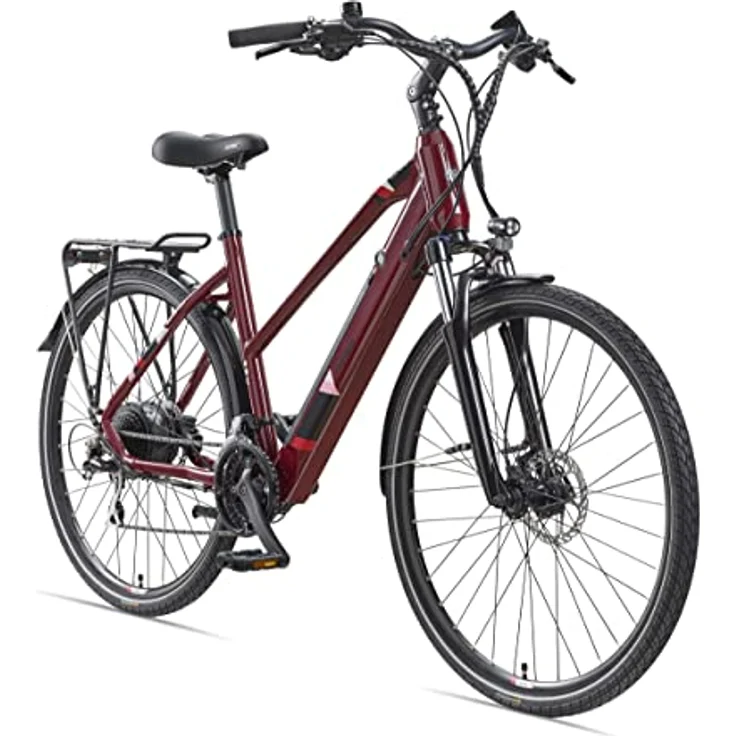 TELEFUNKEN E-Bike Damen Elektrofahrrad Alu 28 Zoll mit 24-Gang Shimano Acera Kettenschaltung, Pedelec Trekkingrad mit Hinterrad-Motor 250W 11,6 Ah, 36V Akku, XC940 Expedition, silber – Bild 1