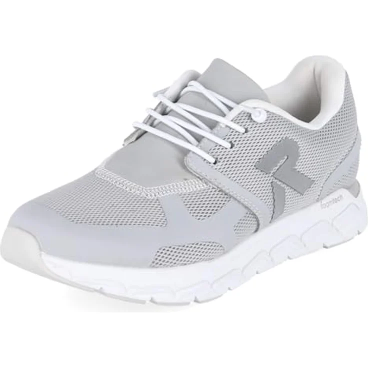 Rieker Preston Laufschuhe, taubengrau Textil mit Gummischnürung und herausnehmbarer MemoCup-Einlegesohle, Größe 43, Normalweite – Bild 4