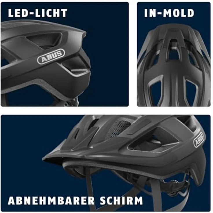 ABUS Aduro 3.0 LED, sportiver City-Helm mit Rücklicht und optimierter Ventilation, Größe S, Grau – Bild 4