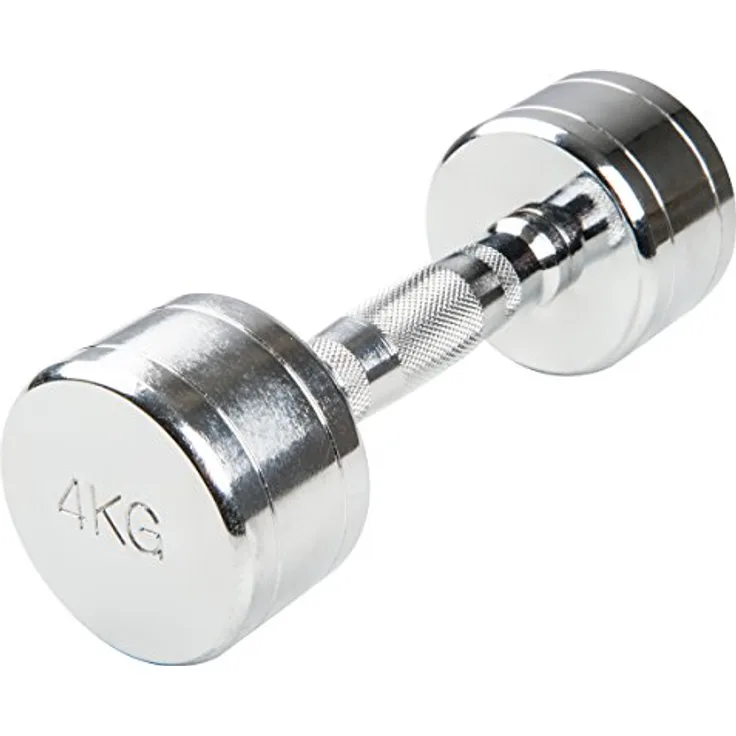 Trendy Sport Chrom Kurzhantel, 4,0 KG mit ergonomischem Griff für intensives Oberkörper- und Armtraining