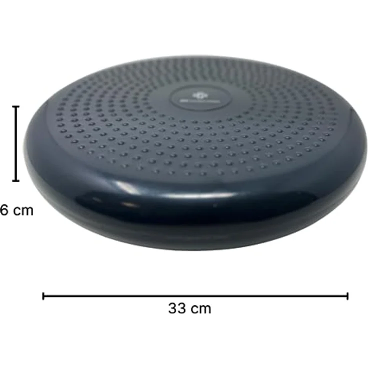 ATC Handels GmbH Balance- und Sitzkissen in verschiedenen Farben inkl. Pumpe - 33cm Durchmesser - aufblasbares Luftkissen, Balance Pad, Physiokissen für Koordination- und Fitnesstraining, anthrazit – Bild 3