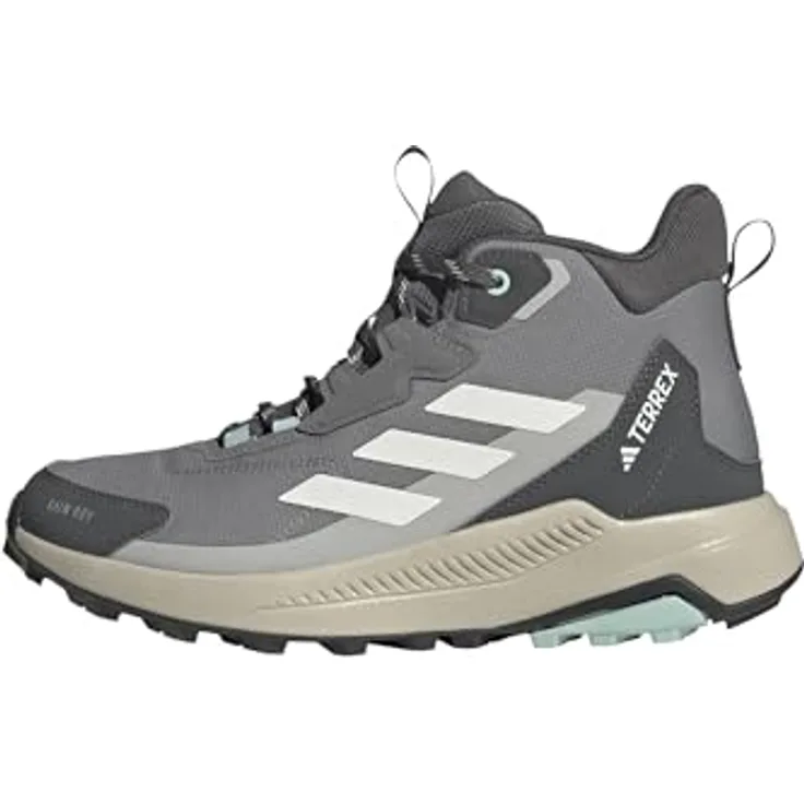 Adidas Damen Terrex Anylander Mid Rain.RDY Wanderstiefel, halbhoher Schaft, Traxion Außensohle, Grey Three/Off White/Grey Two, Größe 38