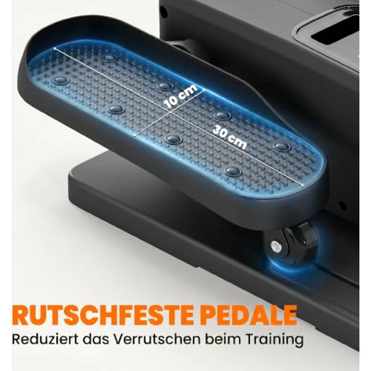 SPORTNOW Ellipsentrainer Mini Elektrischer Untertisch Crosstrainer, 12 Trainingsmodi, LED-Touchscreen, leise, schwarz – Bild 6
