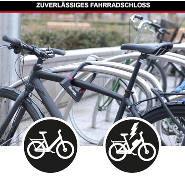 Master Lock Bügelschloss 8278EURDPRO, zertifiziertes Schlüsselschloss für Fahrräder, Schwarz, maximale Sicherheit mit gehärtetem Stahl und 4 Schlüsseln – Bild 2