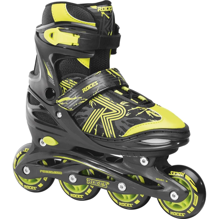 Roces Jokey 3.0, Inline Skates für Kinder, schwarz und limette, mit Grow Compensator-System und Easy Entry Technologie – Bild 1