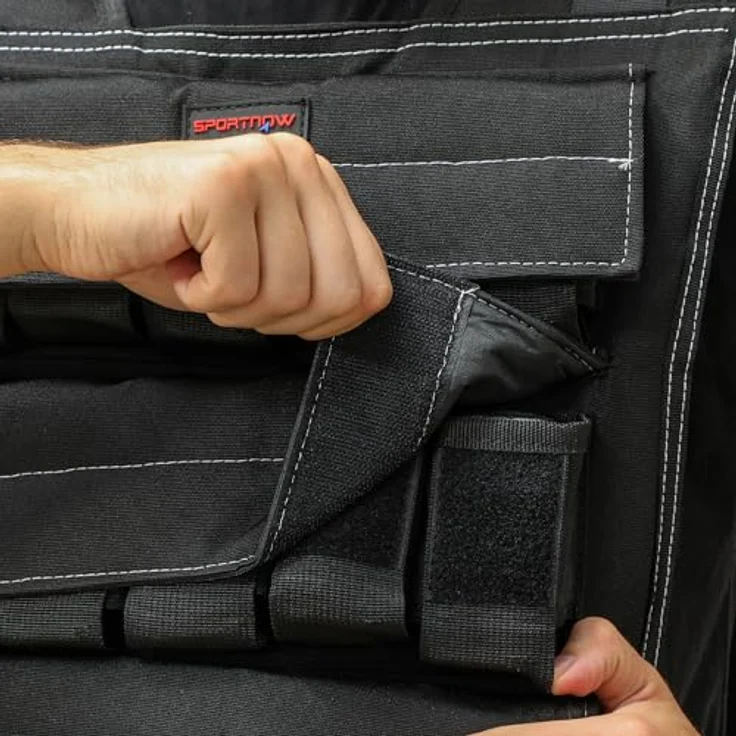 SPORTNOW Gewichtsweste verstellbar, 20kg mit reflektierenden Streifen, für Gewichtheben und Fitness, Schwarz – Bild 8