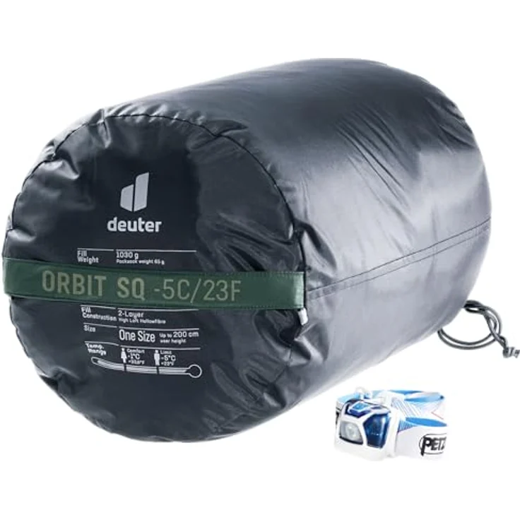deuter Orbit SQ -5C/23F, Kunstfaserschlafsack mit 2-Wege-Reißverschluss, abnehmbaren Kopfkissen und umfunktionierbar zur Kuscheldecke – Bild 4