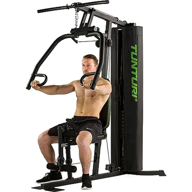 Tunturi Kraftstation HG20, MultiGym mit 12 Gewichten a 5 kg, Gewichtsblock 60 kg, – Bild 4