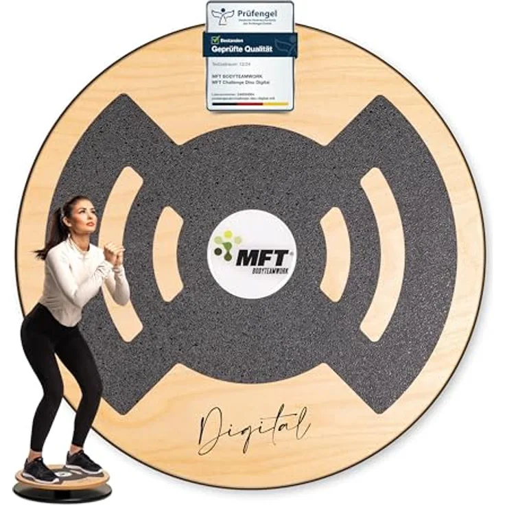 MFT Challenge Disc Digital (Nature), Balance Board mit digitalem Balancesensor, kostenloser App und rutschfesten Belägen, made in Austria