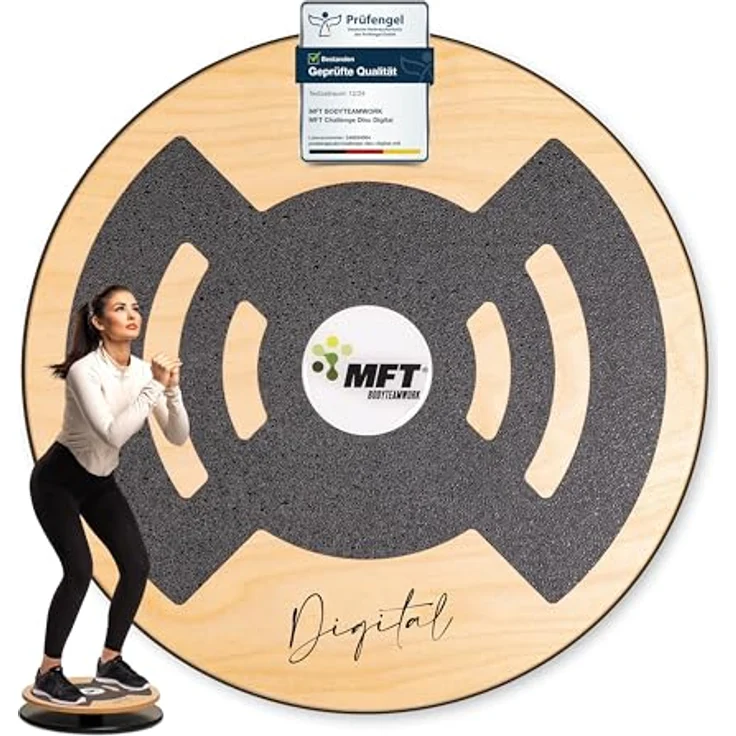 MFT Challenge Disc Digital (Nature), Balance Board mit digitalem Balancesensor, kostenloser App und rutschfesten Belägen, made in Austria – Bild 1