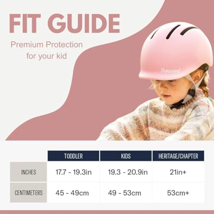 Thousand Junior Fahrradhelm JR Power Pink, Unisize, anpassbares Dial-Fit-System, reflektierende Sticker, veganledernes Kinnband, einhändiger Magnetverschluss – Bild 6