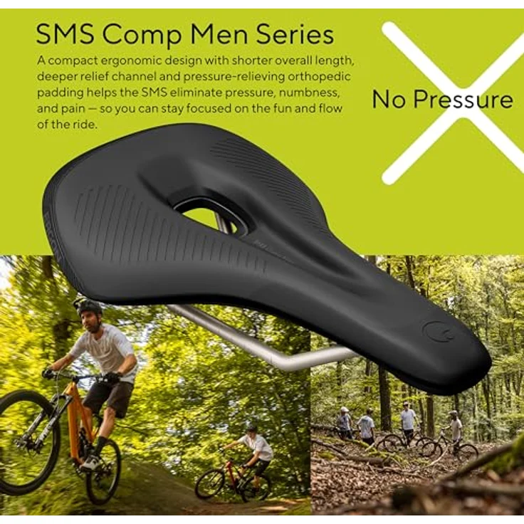 Ergon Velosattel Sport-Sattel für männliche Anatomie, optimale Damm-Entlastung, kompakte Bauweise, langlebige OrthoCell-Pads – Bild 2