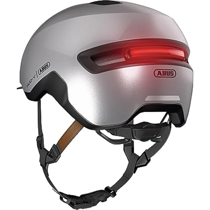 Abus HUD-Y, Velohelm für Stadt, (54 - 58 cm) mit wiederaufladbarem LED-Licht und futuristischem Design – Bild 4