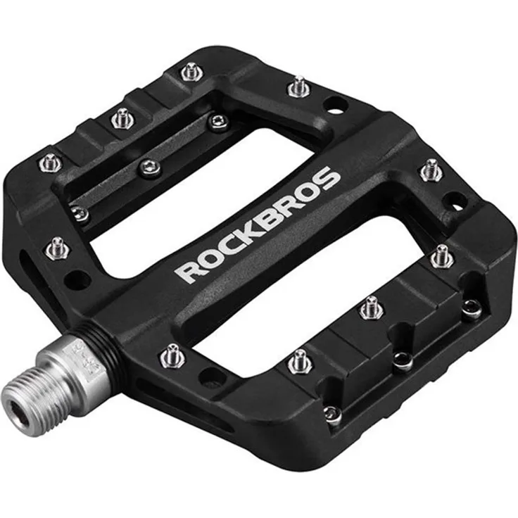 Rockbros 2017-12CBK Nylon Bicycle Pedal Set, rutschfeste Pedale aus Nylonlegierung und Stahl, schwarz