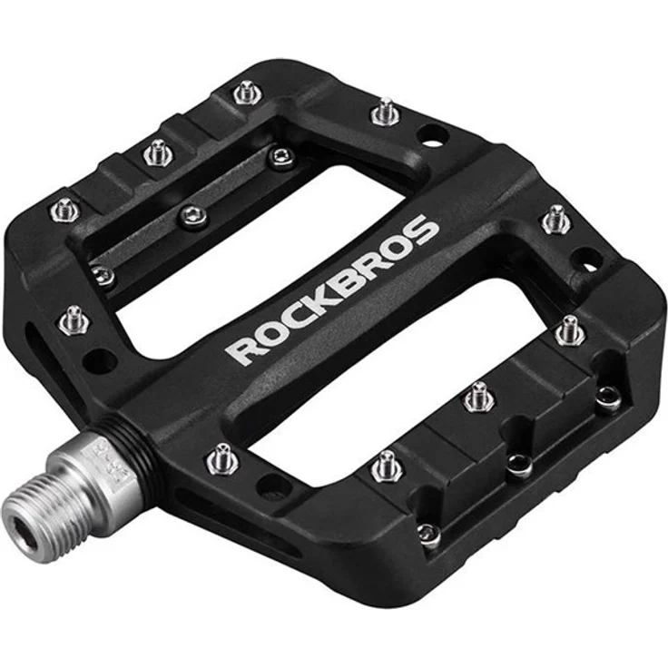 Rockbros 2017-12CBK Nylon Bicycle Pedal Set, rutschfeste Pedale aus Nylonlegierung und Stahl, schwarz