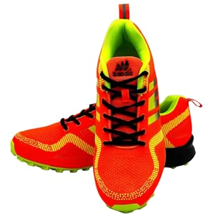 Avior Home Nowalnd Herren Damen Sneaker Runners, Atmungsaktive Sportschuhe mit rutschfester Sohle, Orange/Grün, Größe 42 – Bild 2