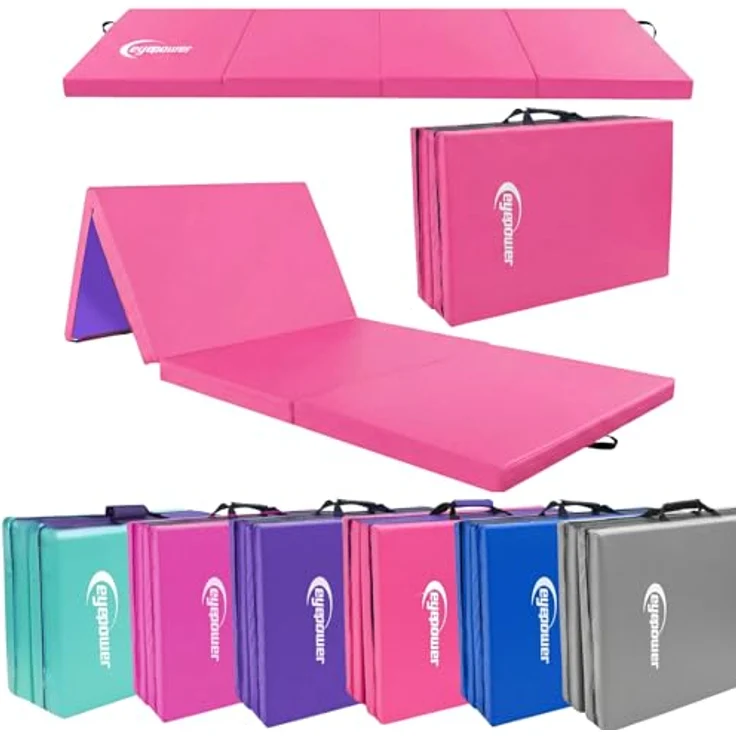Eyepower Fitnessmatte 180x60 Klappbare Gymnastikmatte 5cm dicke Matte, Weichbodenmatte pink – Bild 2