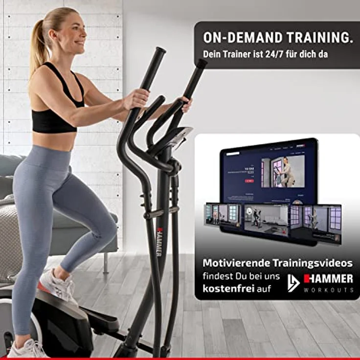 HAMMER Crosstrainer Crosstech XTR BT, inkl. Glute Shaper, Leistungsampel, 21 Programme – Bild 3