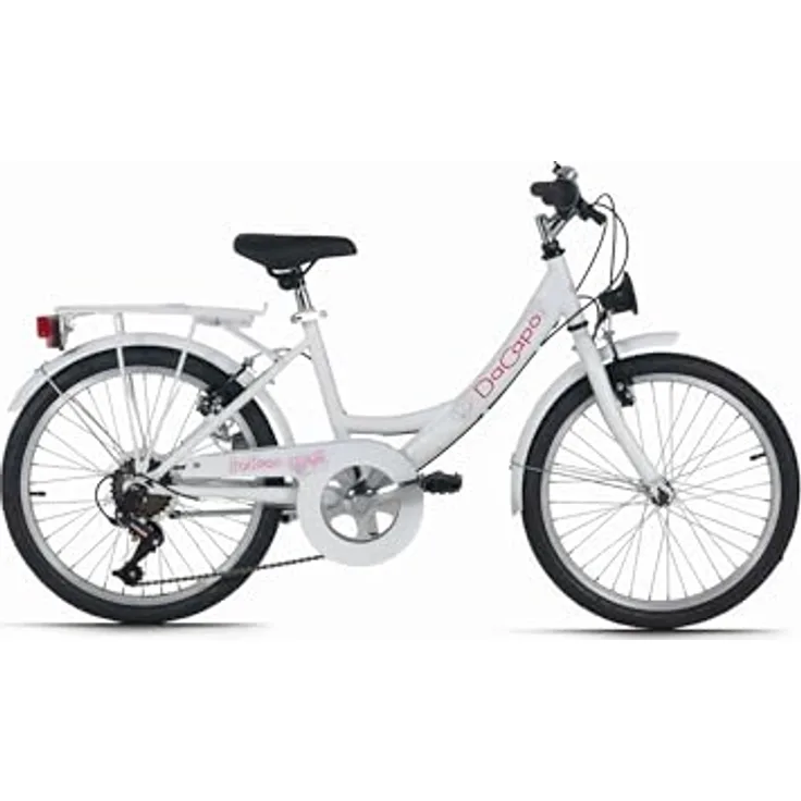 DACAPO Balloon 20'' Kinderfahrrad, 6 Gänge, RH 34 cm, für Körpergröße 120-140 cm, Weiß