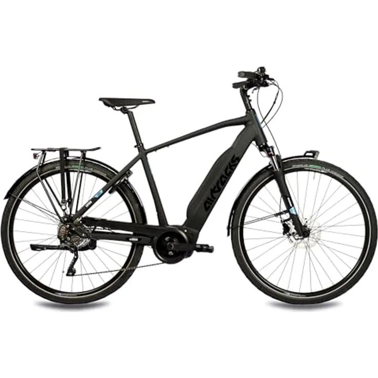 Airtracks 28 Zoll Herren E-Bike Trekking Fahrrad Lumina Performance LINE Gen3 500Wh 10s Shimano DEORE XT - Rahmenhöhe 56cm, Schwarz (Körpergröße 175-185cm)