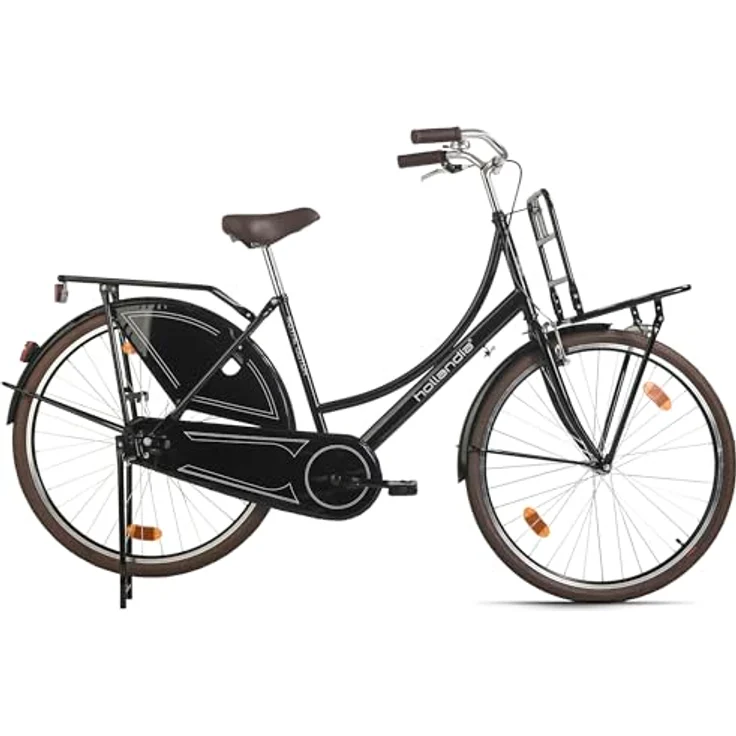 HOLLANDIA Hollandrad Damen 28" Royal Dutch Singlespeed Schwarz RH 49 cm (Schwarz) - Klassisches Cityrad mit bequemer Sitzposition, V-Brake und zeitlosem Design – Bild 2
