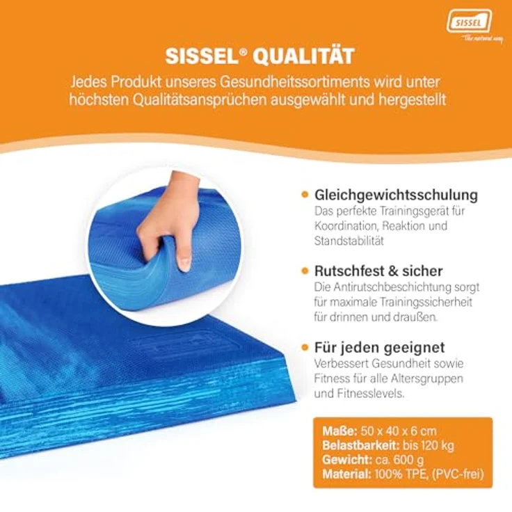 Sissel Balancefit Pad Blau | Gleichgewichtstraining & Koordination | Antirutsch, TPE | 120kg Belastbarkeit | Vielseitig & Sicher – Bild 3