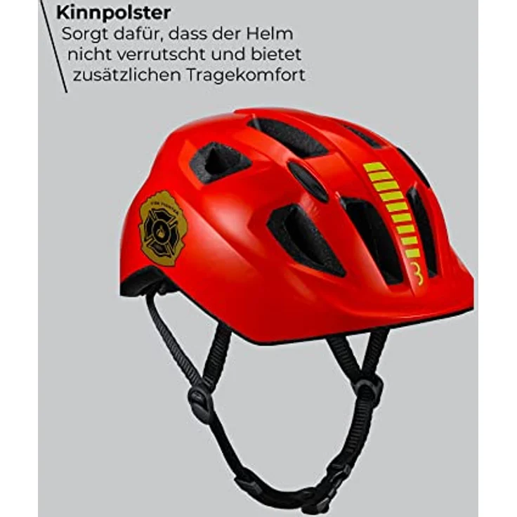 BBB Hero Kids Velohelm, Schalenkonstruktion, 46 - 52 cm, mit Insektennetz und waschbarem Kinnpolster, blau – Bild 6