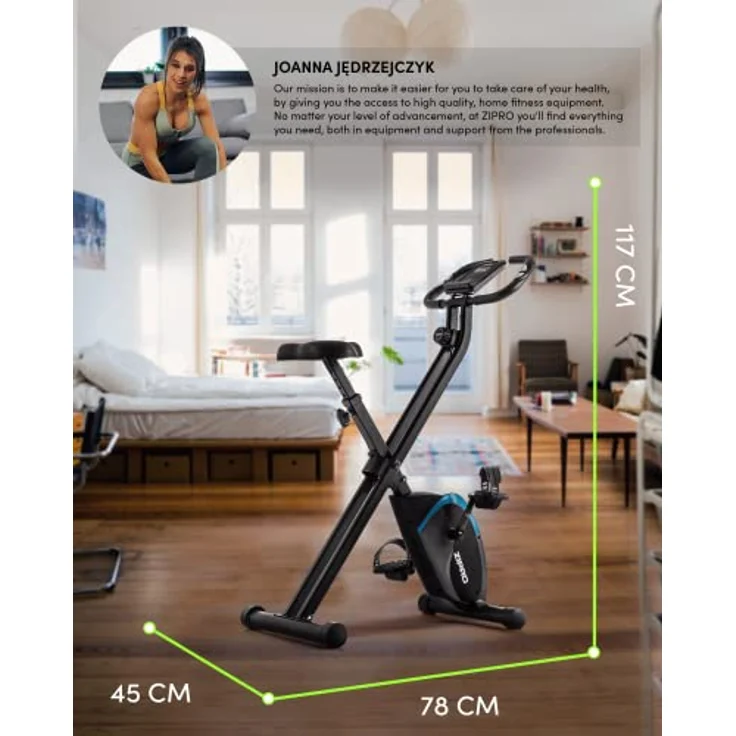 Zipro Heimtrainer Fahrrad Future X, Ergometer Fitnessbikes, Magnetisches Fahrradtrainer, Ergometer Fahrrad bis 110kg, Indoor Bike, Trainingsfahrrad für zuhause, Fahrradergometer Batteriebetrieben – Bild 2
