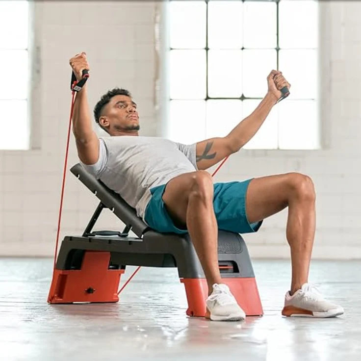 Reebok Steppbrett, verstellbare Plattform für Heimtraining mit Neigungs- und Höhenverstellung, 121 x 33 x 35 cm – Bild 5