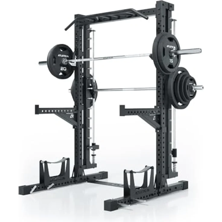 ATLETICA R7 Saber Squat Rack mit integrierter Multipresse, 203 cm Höhe, inklusive Smith Station und Pull-Up Bar – Bild 6