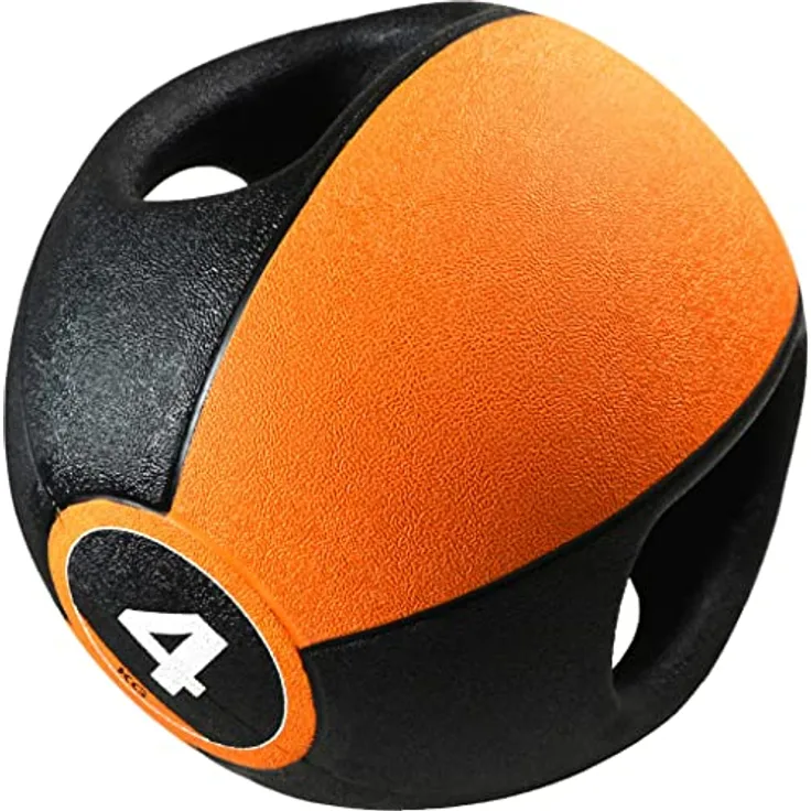 Pure2Improve Medizinball Mit Griffen 4kg, Trainingsball, Gymnastikball, Professionell Turnhalle Ball
