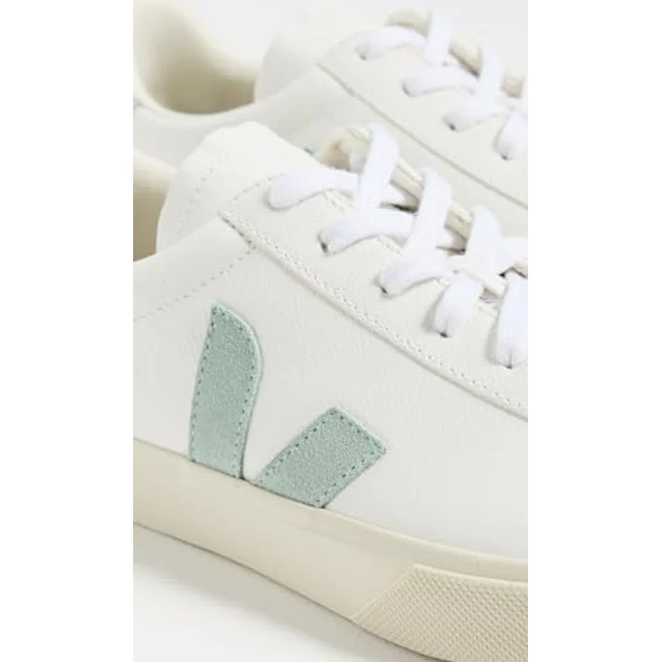 Veja Campo Herren Schnürung, Chromefree Leder Turnschuhe für All-Day Sport, Weiß Grün, Größe 42 EU, 8 UK, 9 US – Bild 4