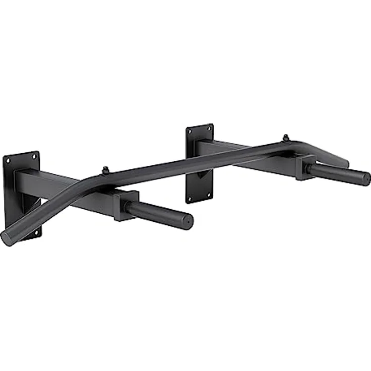 GORILLA SPORTS® Klimmzugstange - Wandmontage, mit 5 rutschfeste Griffe, bis 350 kg Belastbar, aus Stahl, inkl. Montageanleitung und Schrauben, Schwarz/Weiß - Pull Up Bar, Klimmzug Stange, Dip Bar