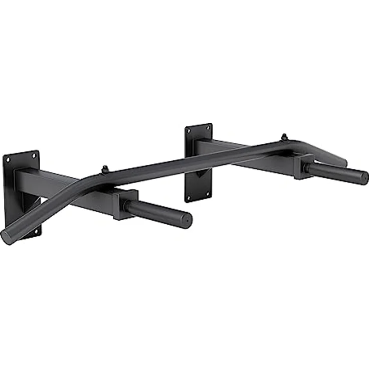 GORILLA SPORTS® Klimmzugstange - Wandmontage, mit 5 rutschfeste Griffe, bis 350 kg Belastbar, aus Stahl, inkl. Montageanleitung und Schrauben, Schwarz/Weiß - Pull Up Bar, Klimmzug Stange, Dip Bar – Bild 1