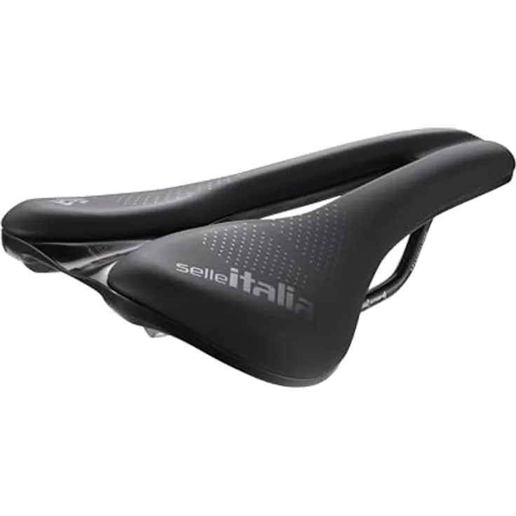 Selle Italia Novus Boost EVO Gravel TM Superflow, Gravel-Fahrradsattel mit extra Polsterung, Superflow Aussparung, Mangan Rahmen – Größe L3, Schwarz