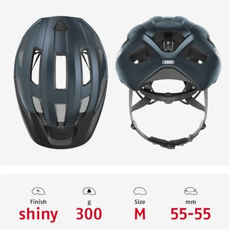 Abus Macator, Velohelm (52 - 58 cm) mit komfortabler Polsterung und guter Ventilation, verschiedene Farben erhältlich – Bild 3