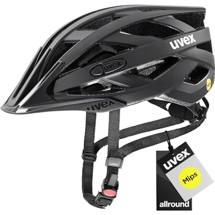Uvex Sports i-vo cc Mips, Velohelm mit 24 Belüftungsöffnungen, integriertem Fliegengitter und Sonnenblende, Schwarz-Matt, 52 - 57 cm – Bild 1