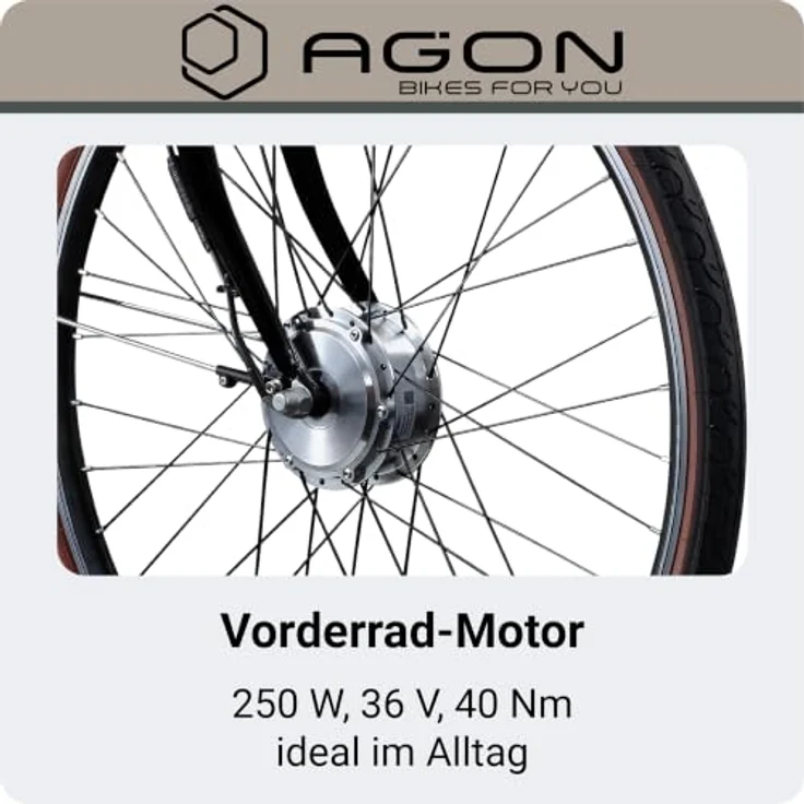 Agon Assist E-Bike City, Aluminium Tiefeinsteiger mit 250 W Motor, elfenbein, 28 Zoll, 374,4 Wh Akku, 5 Unterstützungsstufen – Bild 5