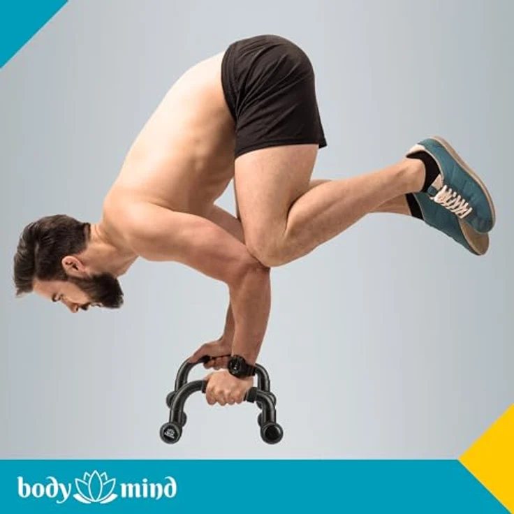 Body & Mind® Push-Up Liegestütz-Griffe, Ergonomische Trainings-Griffe für effizientes Krafttraining, mobil und kompakt, 12 cm Höhe für verbesserte Bewegungstiefe – Bild 3