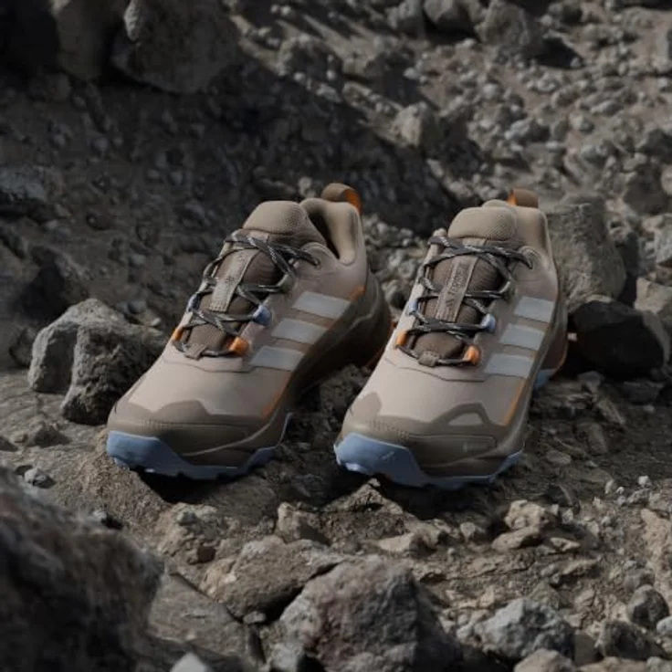 Adidas Terrex Skychaser AX5 GTX, Damen Wanderhalbschuh mit GORE-TEX Membran, taupe/off white/glow blue, Größe 38 – Bild 9