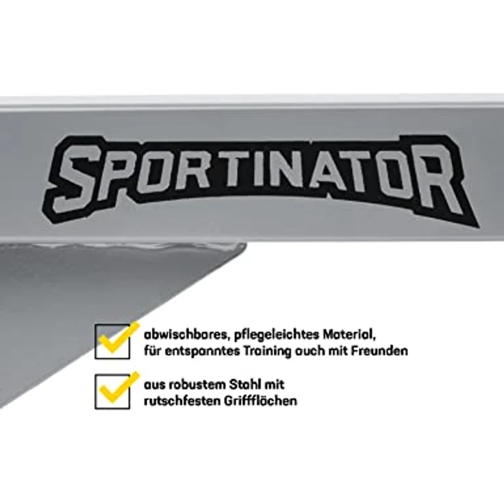 SPORTINATOR Klimmzugstange inkl. Zubehör schwarz zur Wandmontage, Pull Up Bar fürs Homegym, für diverse Kraftsport Übungen geeignet, hochwertiger Edelstahl, Unisex, belastbar bis zu 150 Kg – Bild 4
