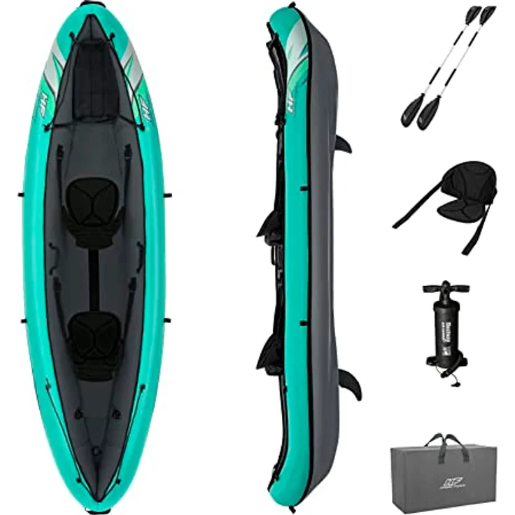 Bestway Ventura Elite X2 Kajak, 3.30m aufblasbar mit 2 Paddeln und Handpumpe – Bild 4